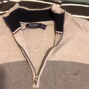 Nautical grey 1/4 zip sweater